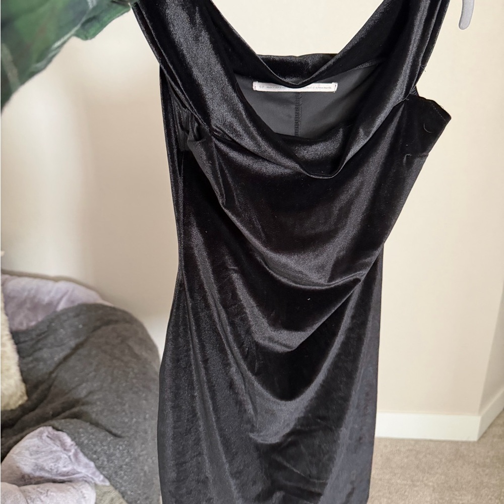 Urban Outfitters Black Velvet Mini Dress